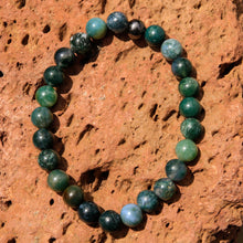 Load image into Gallery viewer, Green Moss Agate Bead Bracelet (BB 1019)