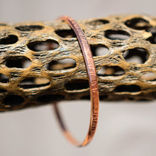 Load image into Gallery viewer, Copper Bangle Bracelet - hand textured (CBB 1001)