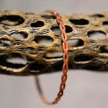 Load image into Gallery viewer, Copper Bangle Bracelet - hand textured (CBB 1006)
