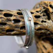 Load image into Gallery viewer, Sterling Silver Spinner Bangle Bracelet w/ Rutilated Quartz Cabochons (SB 1005)