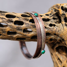 Load image into Gallery viewer, Copper Spinner Bangle Bracelet w/ Malachite Cabochons (SB 1009)