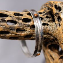Load image into Gallery viewer, Sterling Silver Spinner Bangle Bracelet w/ Tiger's Eye Cabochons (SB 1010)