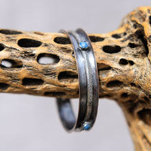Load image into Gallery viewer, Copper Spinner Bangle Bracelet w/ Denim Lapis Lazuli Cabochons (SB 1011)