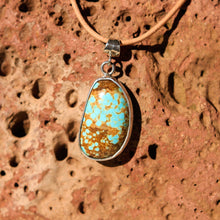 Load image into Gallery viewer, Turquoise (#8 Mine) Cabochon and Sterling Silver Pendant (SSP 1003)