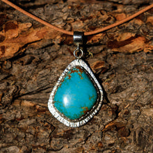 Load image into Gallery viewer, Turquoise (#8 Mine) Cabochon and Sterling Silver Pendant (SSP 1021)