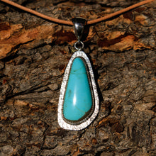 Load image into Gallery viewer, Turquoise (Royston) Cabochon and Sterling Silver Pendant (SSP 1022)