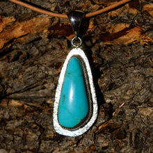 Load image into Gallery viewer, Turquoise (Royston) Cabochon and Sterling Silver Pendant (SSP 1022)
