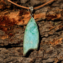 Load image into Gallery viewer, Chrysocolla Druzy (Gem Silica) Cabochon and Sterling Silver Pendant (SSP 1026)