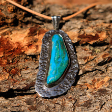 Load image into Gallery viewer, Chrysocolla (Gem Silica) Cabochon and Sterling Silver Pendant (SSP 1027)