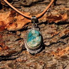 Load image into Gallery viewer, Chrysocolla Druzy (Gem Silica) Cabochon and Sterling Silver Pendant (SSP 1030)
