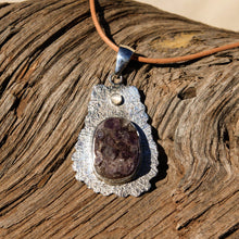 Load image into Gallery viewer, Amethyst Cabochon and Sterling Silver Pendant (SSP 1060)