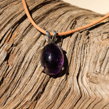 Load image into Gallery viewer, Amethyst Cabochon and Sterling Silver Pendant (SSP 1063)