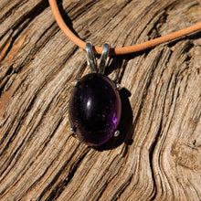 Load image into Gallery viewer, Amethyst Cabochon and Sterling Silver Pendant (SSP 1063)