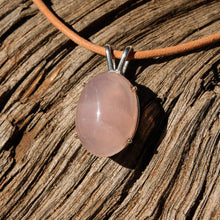 Load image into Gallery viewer, Rose Quartz Cabochon and Sterling Silver Pendant (SSP 1064)