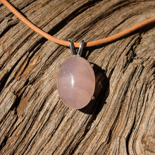 Load image into Gallery viewer, Rose Quartz Cabochon and Sterling Silver Pendant (SSP 1064)
