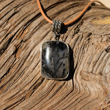 Load image into Gallery viewer, Black Tourmaline and Quartz Cabochon and Sterling Silver Pendant (SSP 1073)
