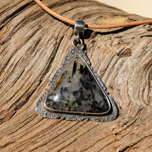 Load image into Gallery viewer, Black Tourmaline and Quartz Cabochon and Sterling Silver Pendant (SSP 1074)