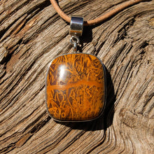 Load image into Gallery viewer, Calligraphy Jasper Cabochon and Sterling Silver Pendant (SSP 1083)