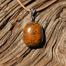 Load image into Gallery viewer, Calligraphy Jasper Cabochon and Sterling Silver Pendant (SSP 1085)