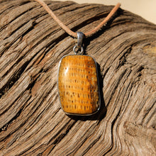 Load image into Gallery viewer, Petrified Palm Cabochon and Sterling Silver Pendant (SSP 1096)