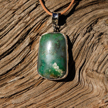 Load image into Gallery viewer, Green Tree Agate Cabochon and Sterling Silver Pendant (SSP 1121)
