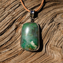 Load image into Gallery viewer, Green Tree Agate Cabochon and Sterling Silver Pendant (SSP 1121)
