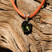 Load image into Gallery viewer, Moldavite and Sterling Silver Pendant (SSP 1153)