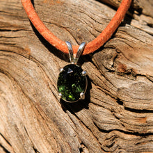 Load image into Gallery viewer, Moldavite and Sterling Silver Pendant (SSP 1153)
