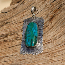 Load image into Gallery viewer, Chrysocolla (Gem Silica) Cabochon and Sterling Silver Pendant (SSP 1159)