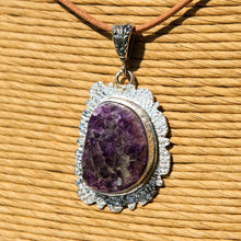 Load image into Gallery viewer, Amethyst Cabochon and Sterling Silver Pendant (SSP 1165)