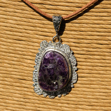 Load image into Gallery viewer, Amethyst Cabochon and Sterling Silver Pendant (SSP 1165)