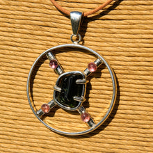Load image into Gallery viewer, Pink and Green Tourmaline Cabochons and Sterling Silver Pendant (SSP 1169)