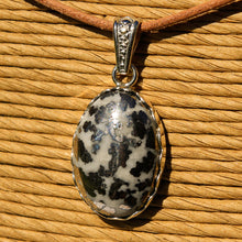 Load image into Gallery viewer, Silver Ore in Quartz Cabochon and Sterling Silver Pendant (SSP 1175)