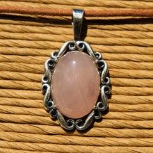 Load image into Gallery viewer, Rose Quartz Cabochon and Sterling Silver Pendant (SSP 1176)