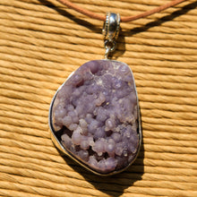 Load image into Gallery viewer, Grape Chalcedony Cabochon and Sterling Silver Pendant (SSP 1178)