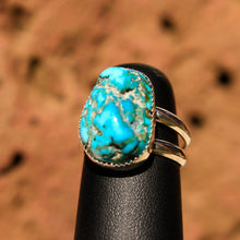 Load image into Gallery viewer, Turquoise Cabochon and Sterling Silver Ring (SSR 1011)