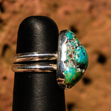 Load image into Gallery viewer, Turquoise Cabochon and Sterling Silver Ring (SSR 1013)