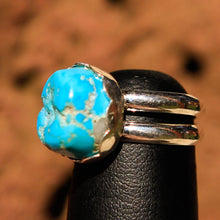 Load image into Gallery viewer, Turquoise (Sleeping Beauty) Cabochon and Sterling Silver Ring (SSR 1014)