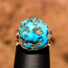 Load image into Gallery viewer, Turquoise Cabochon and Sterling Silver Ring (SSR 1017)