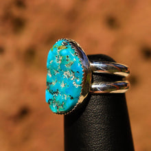 Load image into Gallery viewer, Turquoise Cabochon and Sterling Silver Ring (SSR 1018)