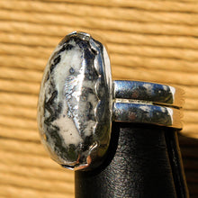 Load image into Gallery viewer, Silver Ore in Quartz Cabochon and Sterling Silver Ring (SSR 1032)