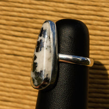 Load image into Gallery viewer, Silver Ore in Quartz Cabochon and Sterling Silver Ring (SSR 1037)