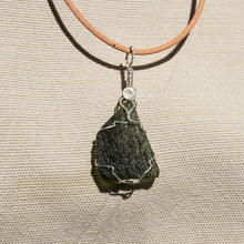 Load image into Gallery viewer, Moldavite and Sterling Silver Wire Wrap Pendant (SSWW 1001)