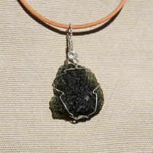 Load image into Gallery viewer, Moldavite and Sterling Silver Wire Wrap Pendant (SSWW 1002)