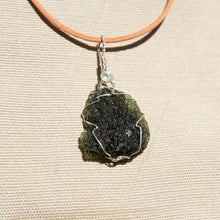 Load image into Gallery viewer, Moldavite and Sterling Silver Wire Wrap Pendant (SSWW 1002)