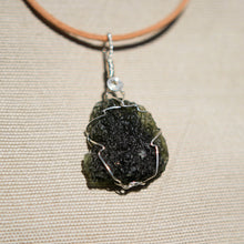 Load image into Gallery viewer, Moldavite and Sterling Silver Wire Wrap Pendant (SSWW 1002)