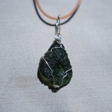 Load image into Gallery viewer, Moldavite and Sterling Silver Wire Wrap Pendant (SSWW 1003)