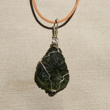 Load image into Gallery viewer, Moldavite and Sterling Silver Wire Wrap Pendant (SSWW 1003)