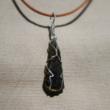 Load image into Gallery viewer, Moldavite and Sterling Silver Wire Wrap Pendant (SSWW 1004)