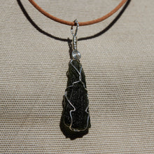 Load image into Gallery viewer, Moldavite and Sterling Silver Wire Wrap Pendant (SSWW 1004)